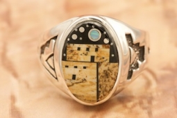 Navajo Artist Calvin Begay Starry Night Sterling Silver Ring